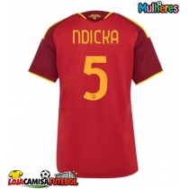 Camisa de Futebol AS Roma Evan Ndicka #5 Equipamento Principal Mulheres 2026-27 Manga Curta